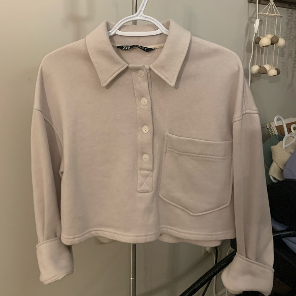 Zara cropped long sleeve top